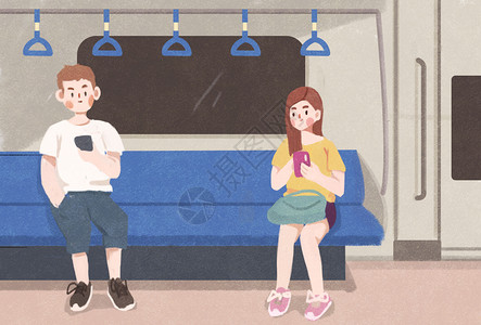 地铁换乘地铁插画