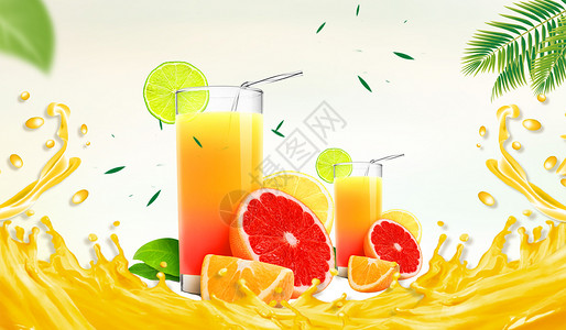 混合饮料夏季清凉饮料设计图片