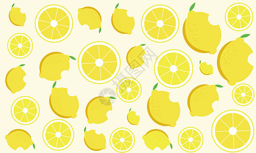 柠檬矢量插画柠檬背景插画