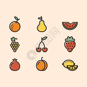 桔子图标水果图标插画