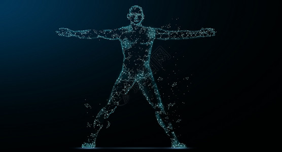 跳舞蜜蜂元素人体科技背景设计图片