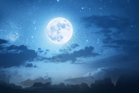 喜神唯美月夜设计图片