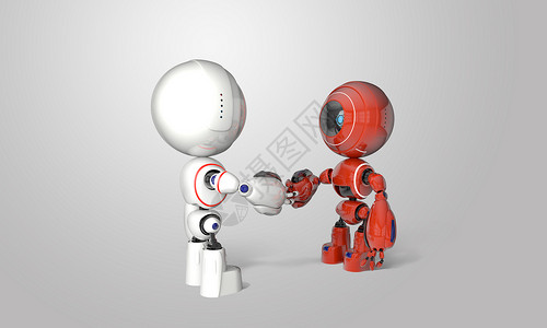 友情握手素材握手的机器人设计图片