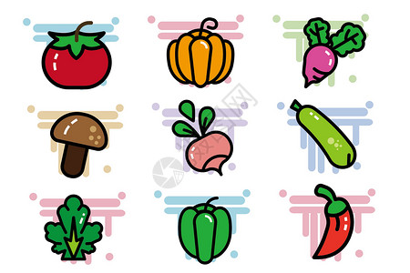 黄瓜矢量蔬菜类图标插画