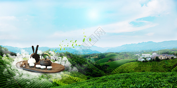 茶叶和茶具茶设计图片
