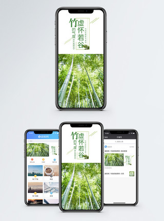 植物竹子素材竹的气节虚怀若谷手机海报配图模板
