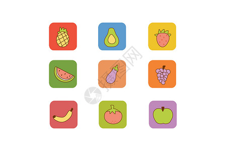 梨子水水果类图标插画