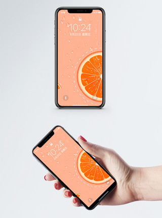 白纯色的素材橙手机壁纸模板
