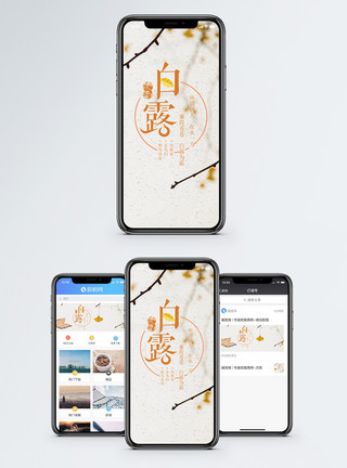 中国传统白露手机海报配图模板