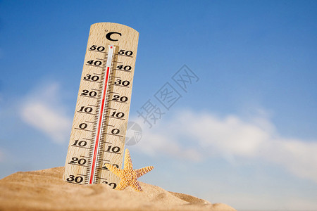 沙滩高温气温爆表高清图片