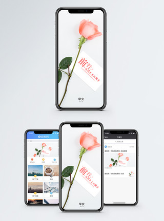 玫瑰花花朵前行手机海报配图模板