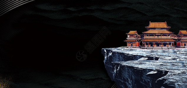 廟宇创意山峰文化背景设计图片