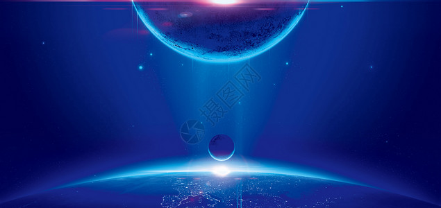 夜景海报梦幻星球场景设计图片