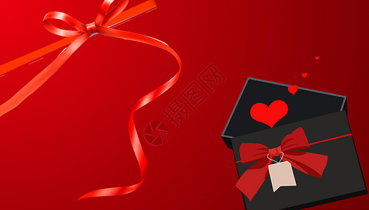 情人节情人节广告创意红色蝴蝶结设计图片