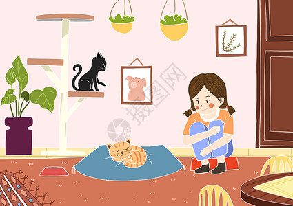 猫垫都市人物生活插画