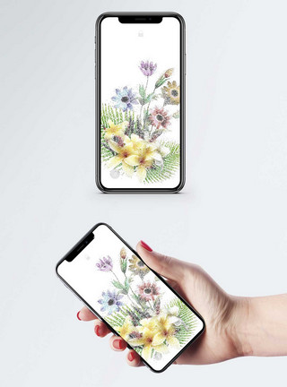 垃级分类手机海报配图花朵手机壁纸模板
