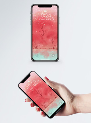 粉色树林粉色世界手机壁纸模板