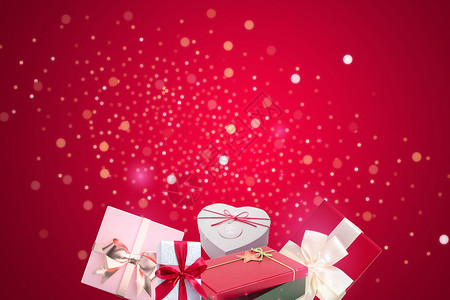 红色礼物盒背景图片