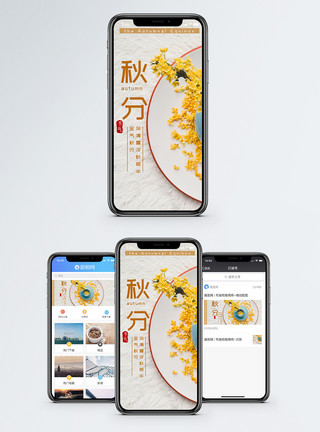 大寒时节秋分手机海报配图模板