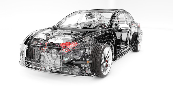 未来科技汽车炫酷透明汽车场景设计图片