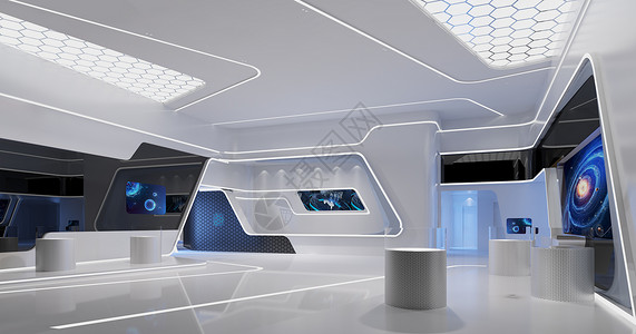 灯饰展厅现代科技展厅设计图片