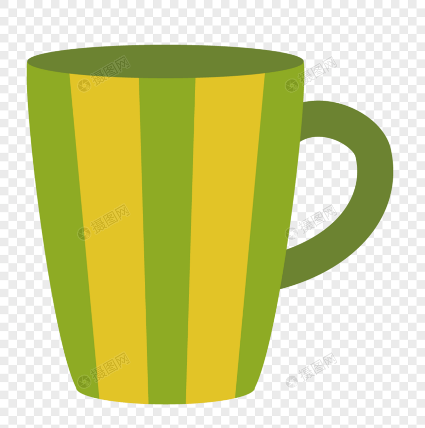 黄绿条纹杯子图片