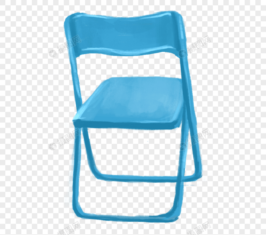 手绘蓝色椅子图片