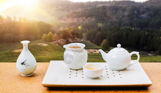 茶杯背景素材茶与饮食健康设计图片