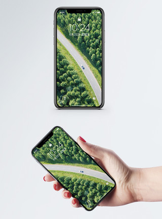 五台山自然风光航拍森林公路手机壁纸模板