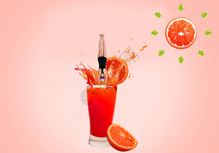 水蜜桃汁创意果汁设计图片