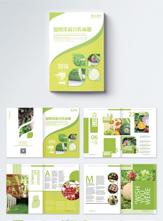 营养餐饮新鲜果蔬画册整套模板
