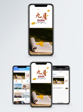 银杏九月手机海报配图模板
