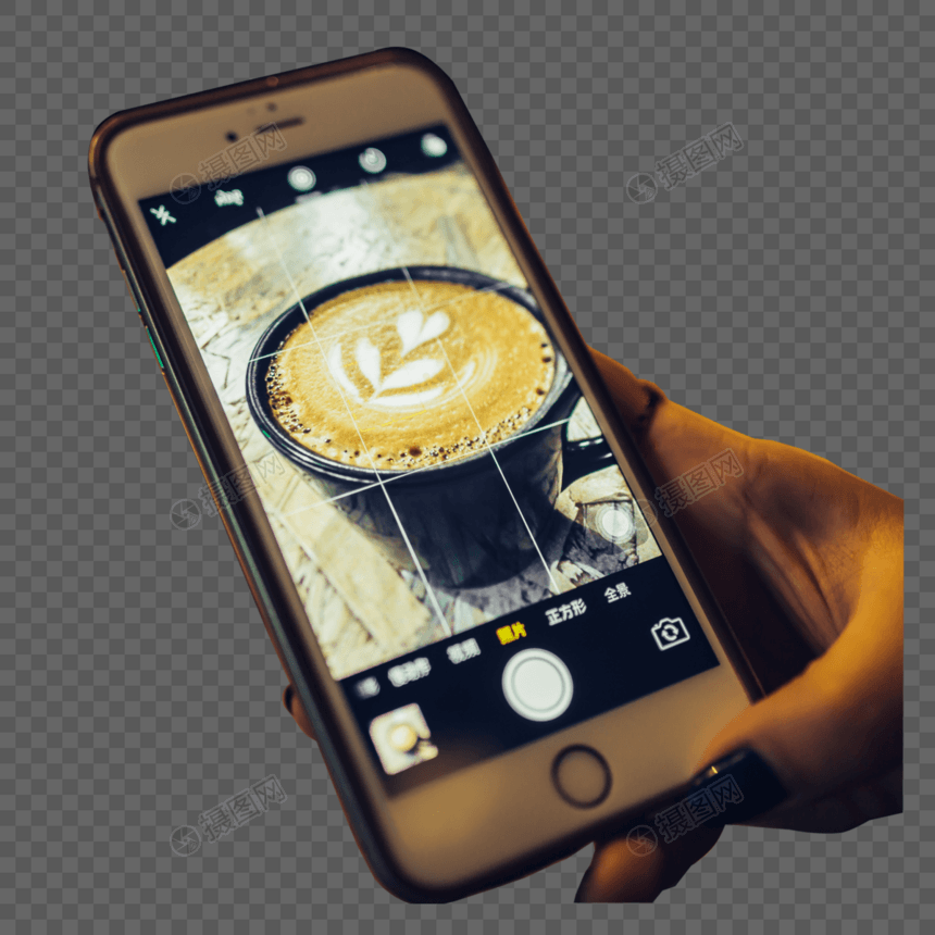 手机拍摄咖啡杯图片