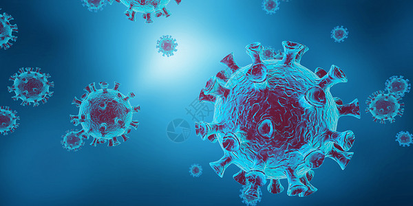 蓝色微生物病毒设计图片