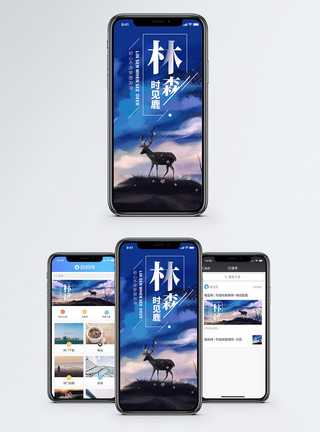 鹤鹿林森时见鹿手机海报配图模板