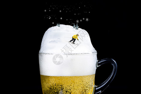 冰凉啤酒啤酒创意设计图片