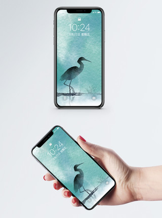 高清水鸟鹈鹕水彩抽象背景图模板