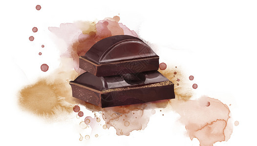 巧克力插画情人节爱心盒高清图片