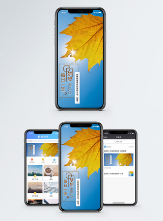 阳光洒在枫叶上梦想励志手机海报配图模板