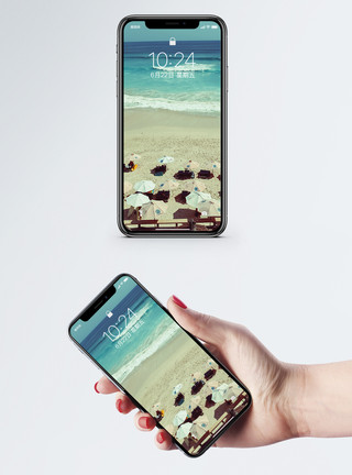超高清海素材海滩手机壁纸模板