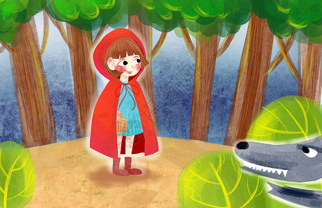 小红帽童话故事背景图片
