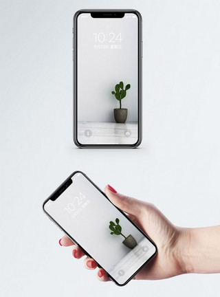 简易桌面植物摆设手机壁纸模板