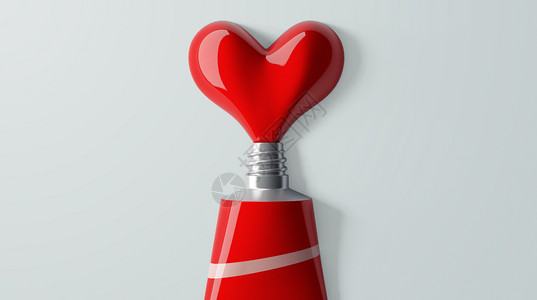 红白气球爱心牙膏设计图片