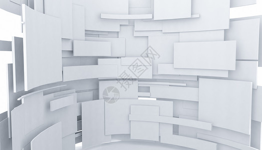 科技灰白创意立体建筑空间设计图片