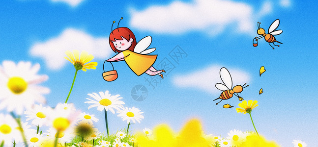自然蜂蜜采蜜创意摄影插画插画