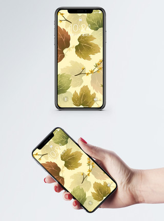 叶子花卉装饰元素植物手机壁纸模板