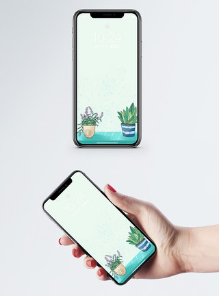 小花免抠素材小清新盆栽手机壁纸模板