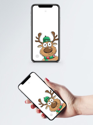 漫画动物鹿圣诞鹿手机壁纸模板