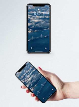 蓝海壁纸俯拍风景手机壁纸模板