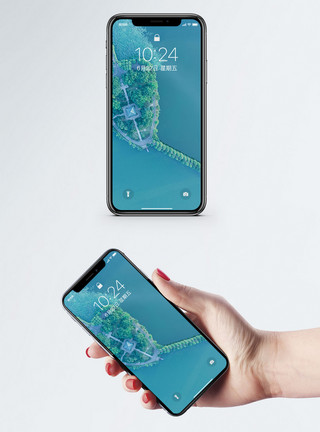天空下的花天空下的岛屿手机壁纸模板